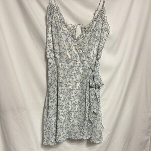 Altar'd State Ice Blue Floral Balletcore Ruffle Dress SZ S